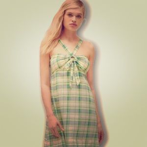 Urban Outfitters plaid twist-front sundress NWT